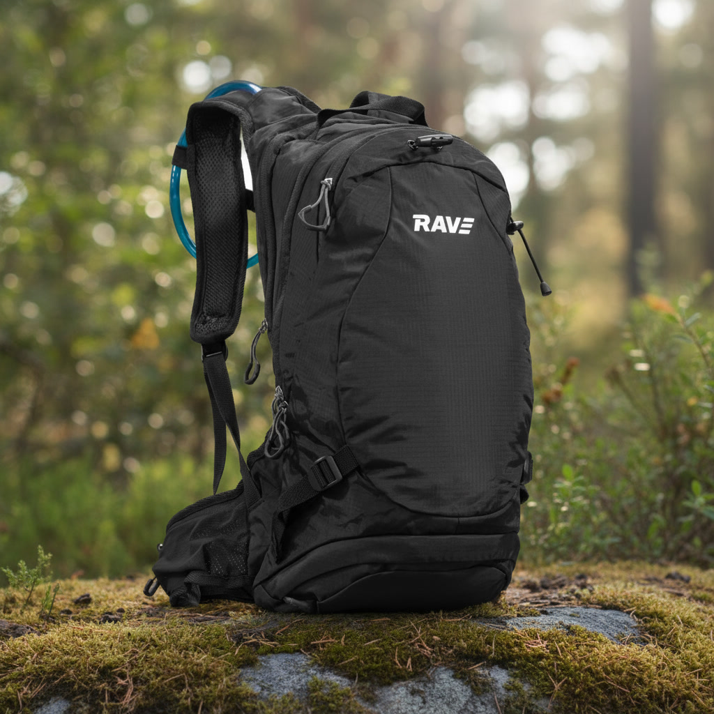RAVE Bike & Outdoor Rucksack Facile 10 Liter -  inkl. 2 Liter Trinkblase - Schwarz