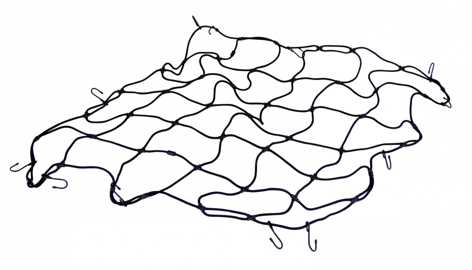 Jumbo Anhängernetz Crossafe Schwarz, aus Nylon, mit Haken, ca. 95 x 95 cm