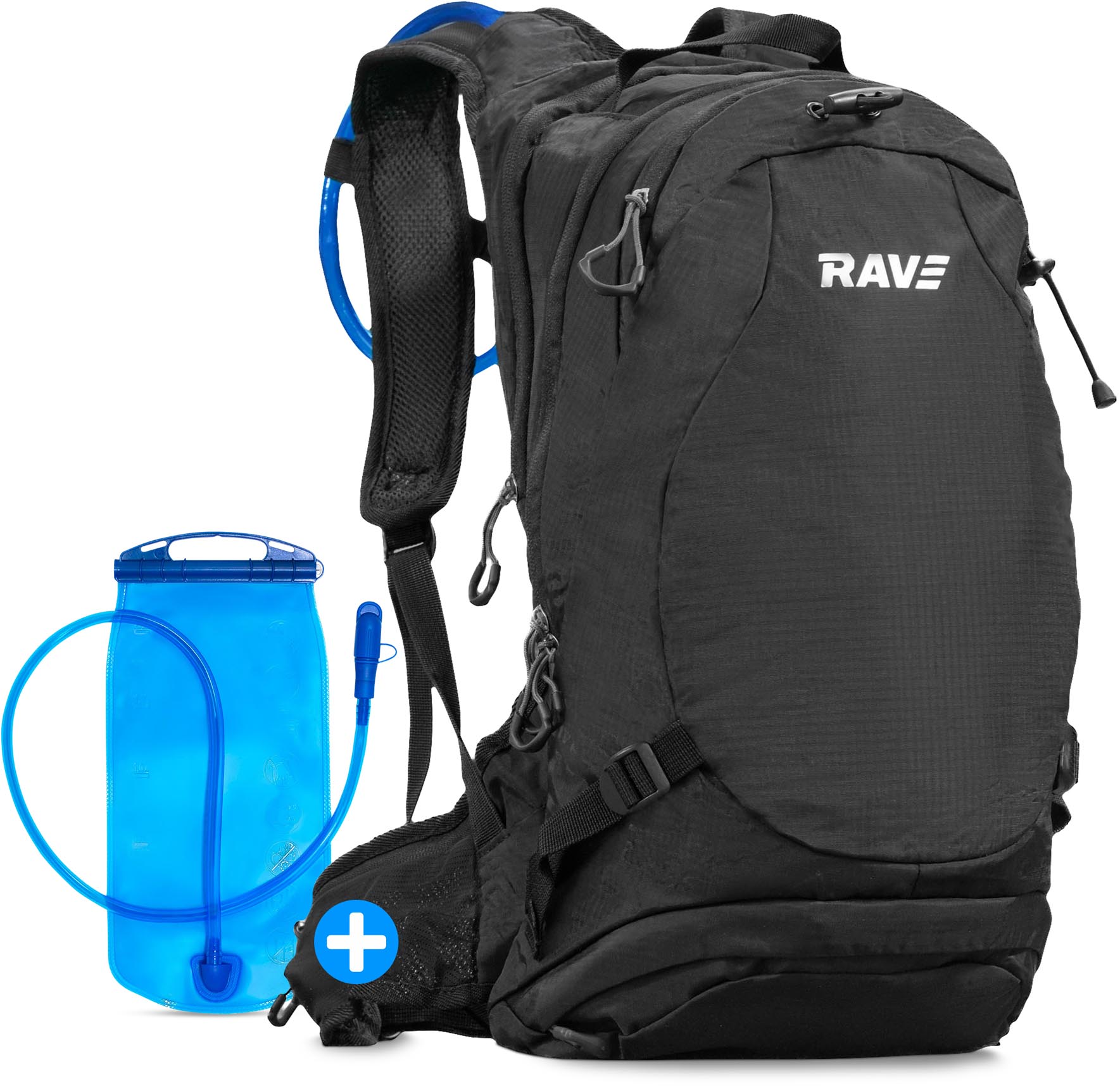 RAVE Bike & Outdoor Rucksack Facile 10 Liter -  inkl. 2 Liter Trinkblase - Schwarz