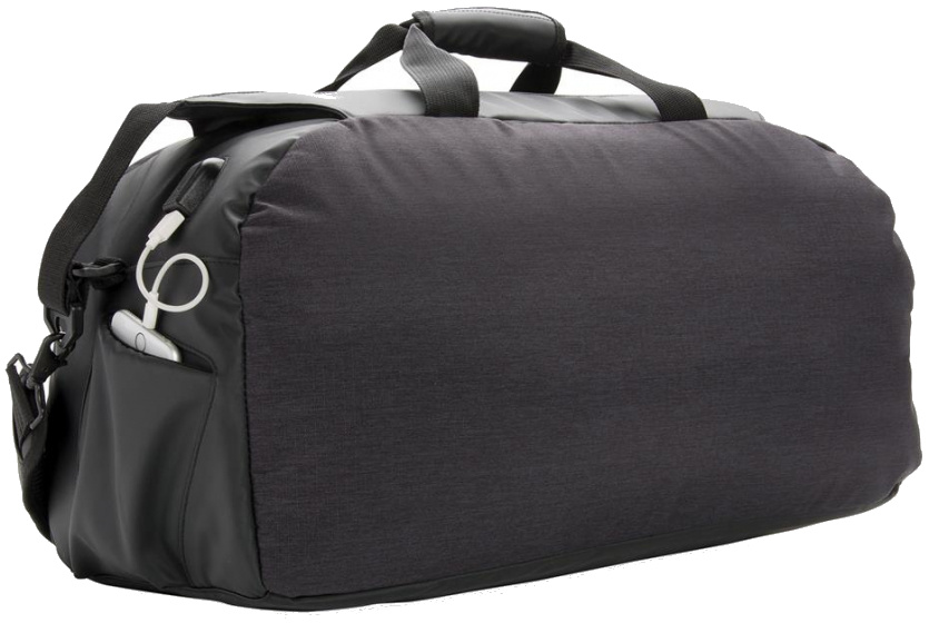 Swiss Peak Reisetasche schwarz, aus Polyester, mit USB-Anschluss, 40 Liter, ca. 55 x 30 x 25 cm