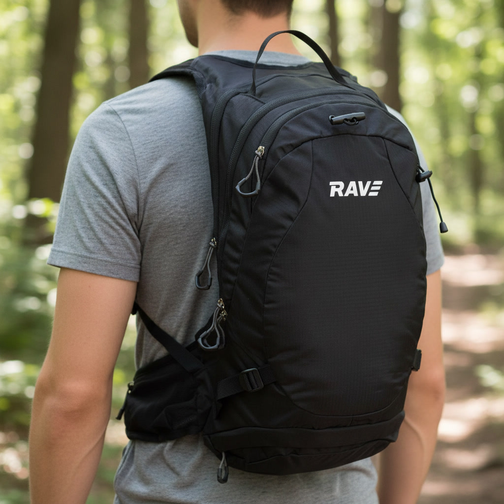 RAVE Bike & Outdoor Rucksack Facile 10 Liter -  inkl. 2 Liter Trinkblase - Schwarz