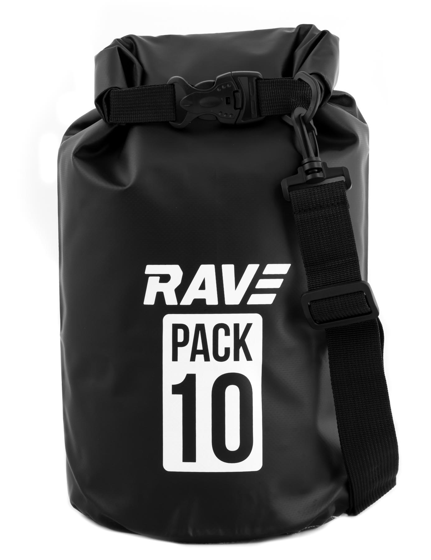 RAVE Wasserdichter Packsack Drypag Packtasche Trockensack - ca. 10 Liter - Schwarz