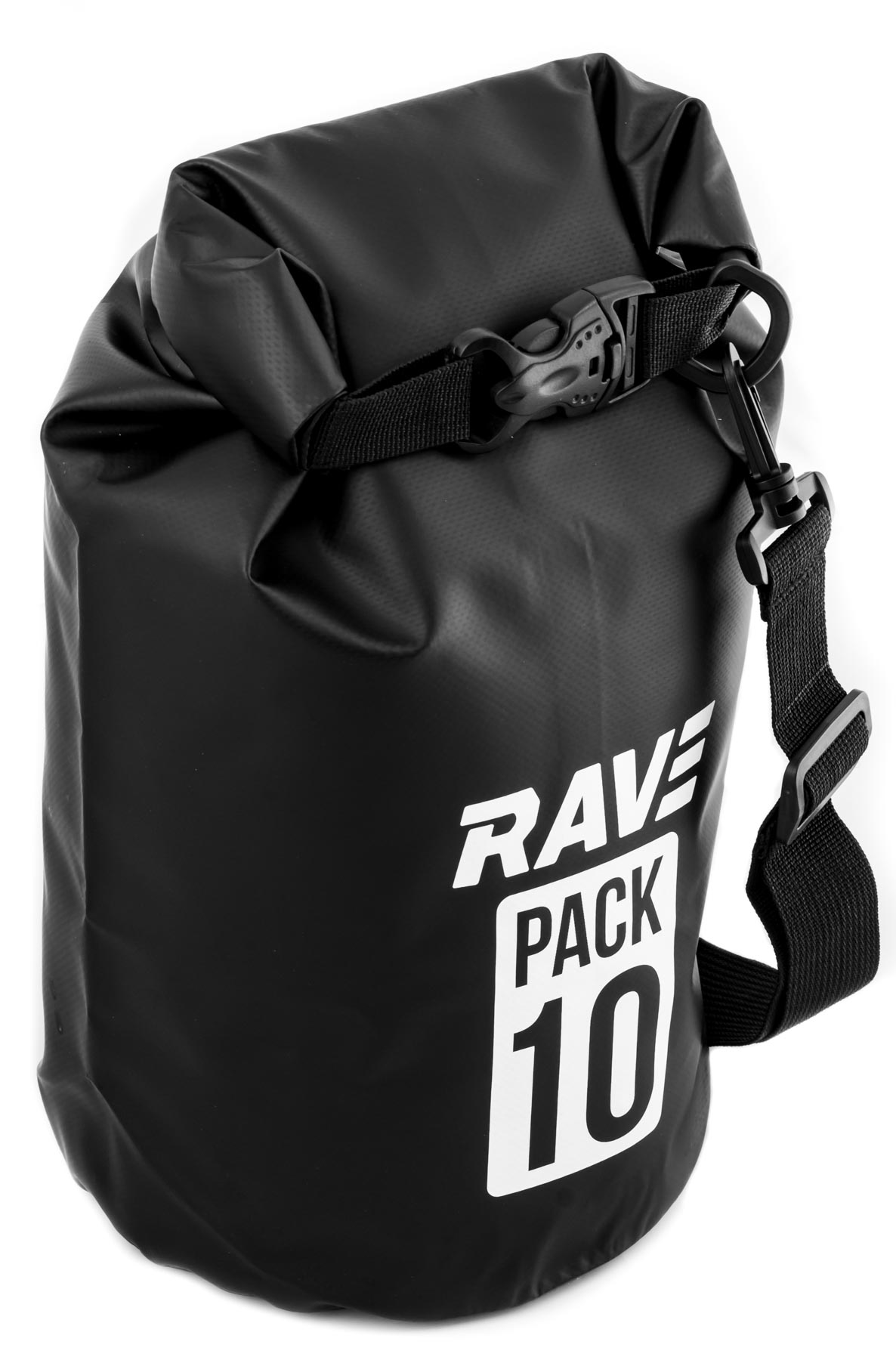 RAVE Wasserdichter Packsack Drypag Packtasche Trockensack - ca. 10 Liter - Schwarz