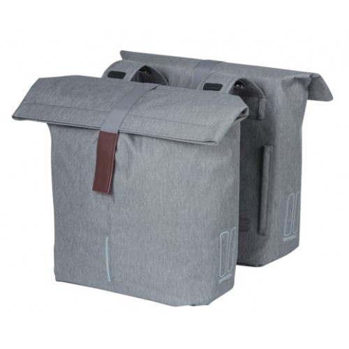 Basil Doppel-Gepäckträgertasche City grau, aus Polyester, 28-32 Liter, ca. 30 x 18 x 49 cm
