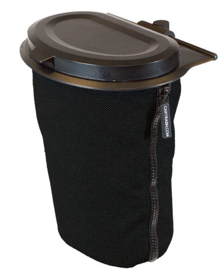 Cartrash Auto-Mülltonne Flextrash S schwarz, aus ABS & Polyester, mit Clips, 3 Liter, ca. 21 x 15 x 25 cm