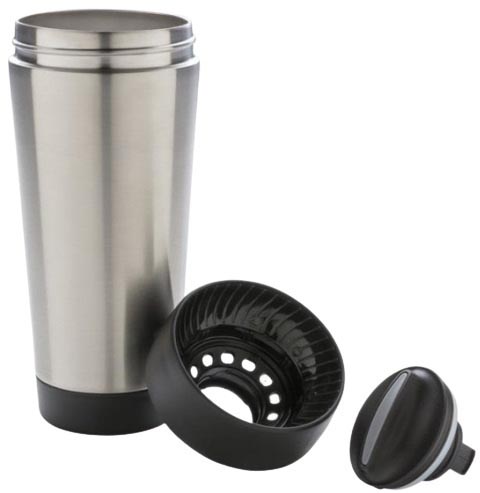 XD Design Thermosbecher silber, aus Edelstahl & Polypropylen, 500 ml