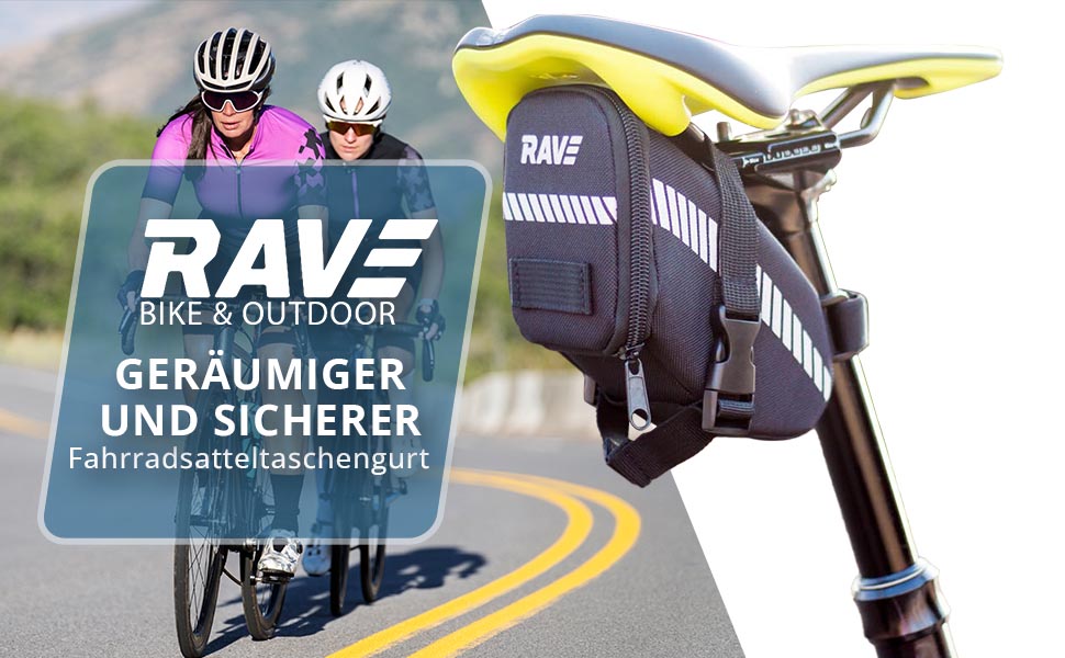 RAVE Fahrradtasche Satteltasche Strap L - ca. 1,2 Liter - Schwarz