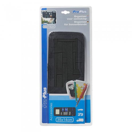 ProPlus Sonnenblenden-Organizer schwarz, aus Elastan & Textil, ca. 35 x 14 cm