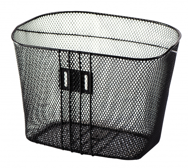 AMIGO Fahrradkorb schwarz, aus Stahl, für Lenker, 13 Liter, ca. 34 x 26 x 25 cm