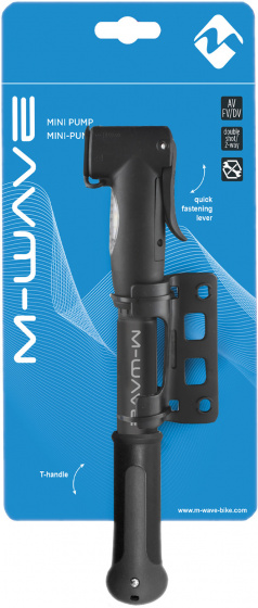 M-Wave Handpumpe Double Shot B aus Aluminium, für AV/DV/FV Ventile, bis ca. 7 bar - Schwarz