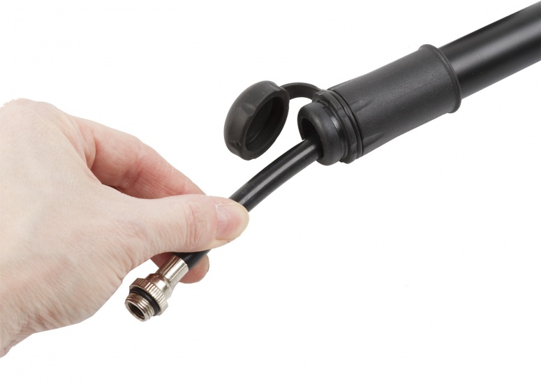M-Wave Mini-Handpumpe FlexTube schwarz, aus Aluminium, für FV/AV/DV Ventile, bis ca. 6 bar