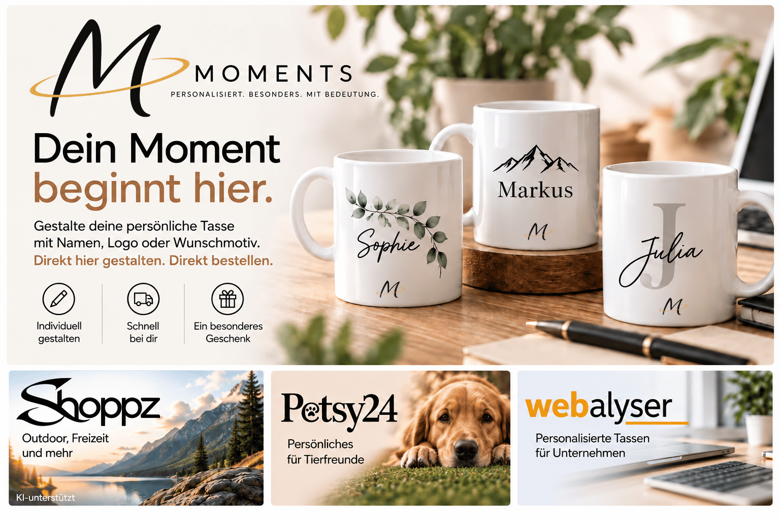Personalisierte Moments Tassen mit Namen und Motiv – Shoppz, Petsy24 und Webalyser