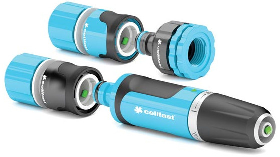 Cellfast Wassersprüh-Set blau, aus Kunststoff, für Gartenschläuche, Ø 12,5 mm, 3-teilig