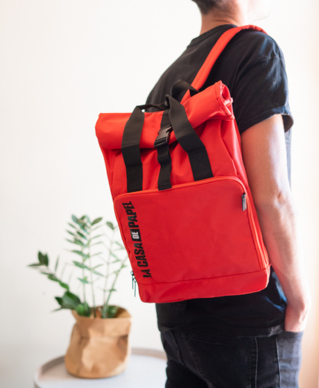Grupo Erik Rucksack La Casa De Papel rot, aus Polyester, 18 Liter, ca. 40 x 37 x 12 cm