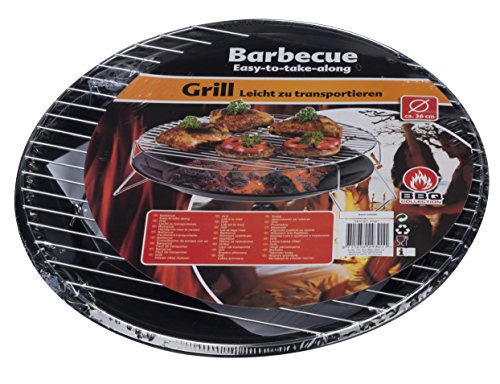 BBQ Collection Grillschale schwarz, aus Chrom & Stahl, mit Rost, ca. 36 cm