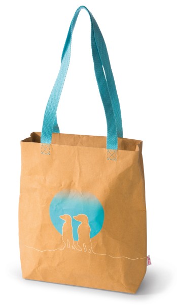 Nici Schultertasche Erdmännchen Braun/Türkis, Kunstleder, ca. 36 x 29 x 9 cm