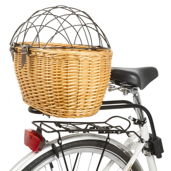 M-Wave Hundefahrradkorb BA Pet braun, aus Schilf & Stahl, für Sattelstütze & Gabel, ca. 43 x 29 x 22 cm