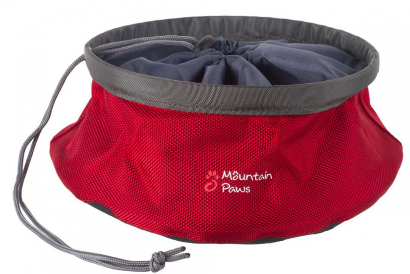 Mountain Paws Reise-Futternapf rot, aus Polyester & Gummi, zusammenfaltbar, ca. 21 x 15 cm