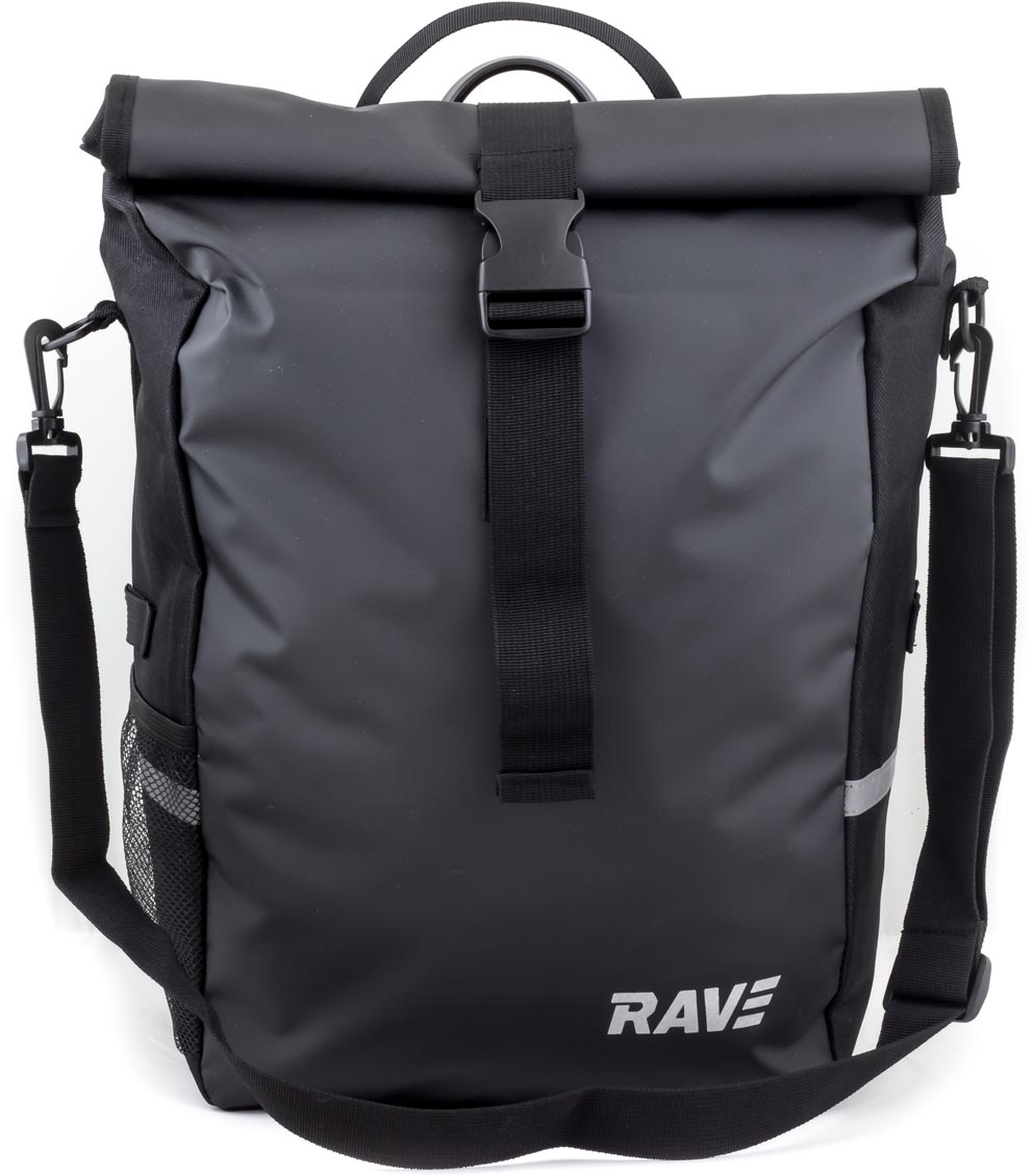 RAVE Fahrradtasche Gepäckträgertasche Voyage - (Einzeln) Easy-Click-System - 22 Liter - Schwarz