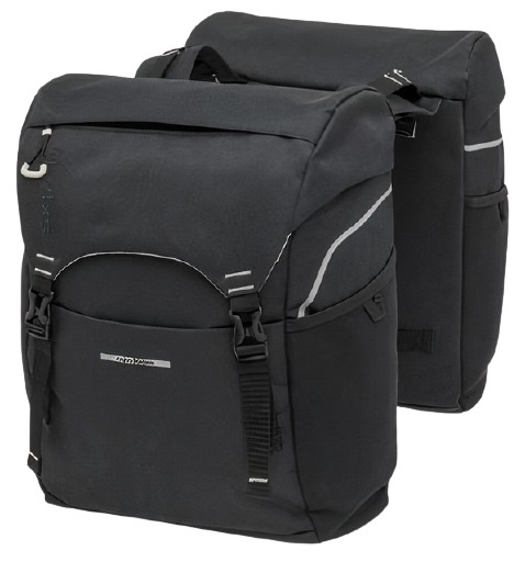 New Looxs Doppel-Gepäckträgertasche Sports schwarz, aus Polyester, je 16 Liter, ca. 29 x 16 x 39 cm
