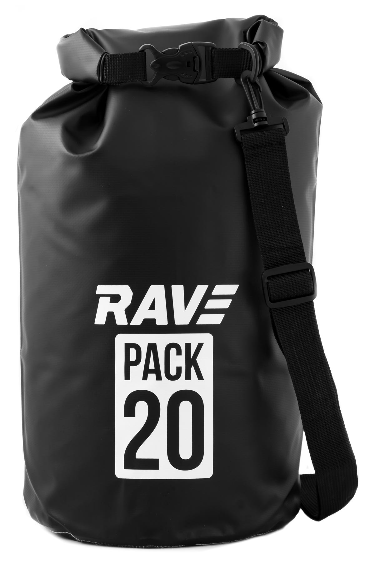 RAVE Wasserdichter Packsack Drypag Packtasche Trockensack - ca. 20 Liter - Schwarz