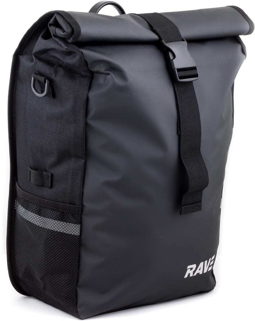 RAVE Fahrradtasche Gepäckträgertasche Voyage - (Einzeln) Easy-Click-System - 22 Liter - Schwarz