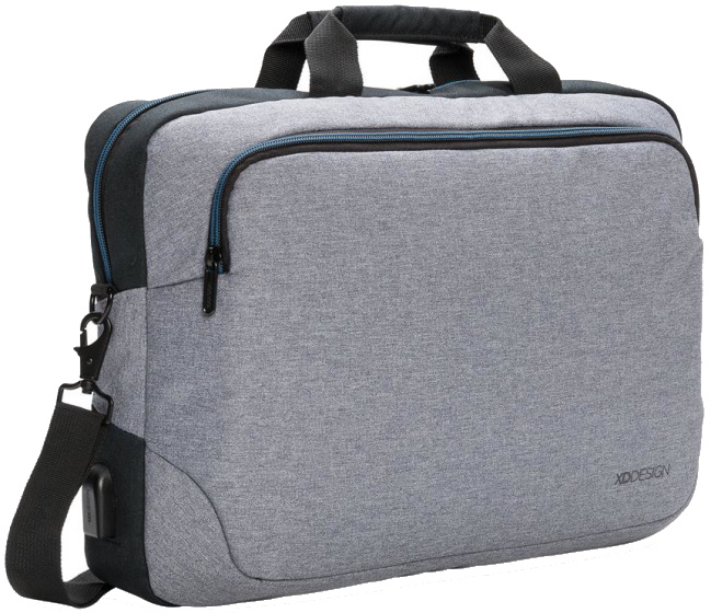 XD Xclusive Laptoptasche grau, aus Polyester, für 15 Zoll Laptops, 8 Liter, ca. 41 x 30 x 7 cm