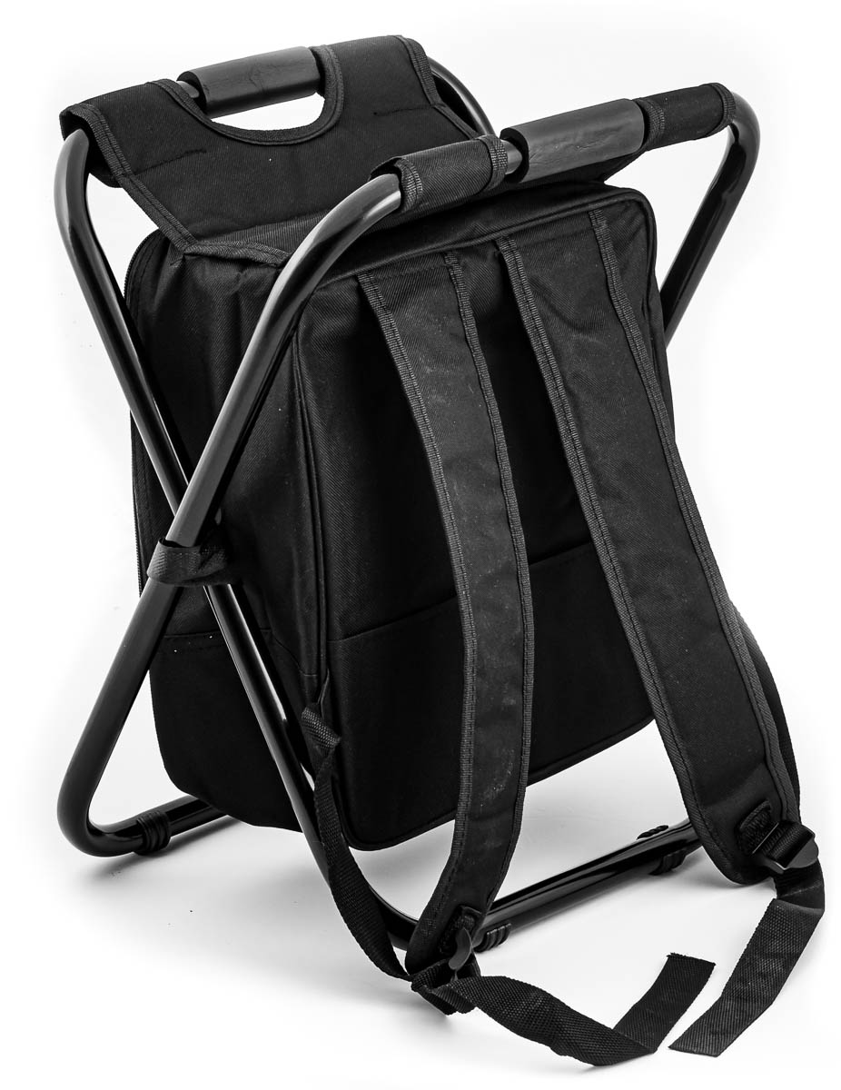 RAVE Outdoor Sitzrucksack Campingstuhl mit Kühltasche - ca. 13 Liter - Schwarz